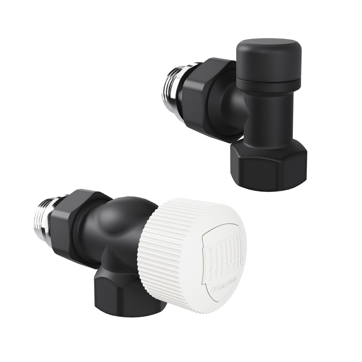 Набор термостатический осевой Royal Thermo Design 1/2"М30х1,5 (Черный) RATVDO11212BL