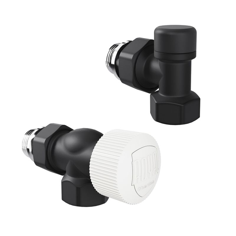 Набор термостатический осевой Royal Thermo Design 1/2"М30х1,5 (Черный) RATVDO11212BL