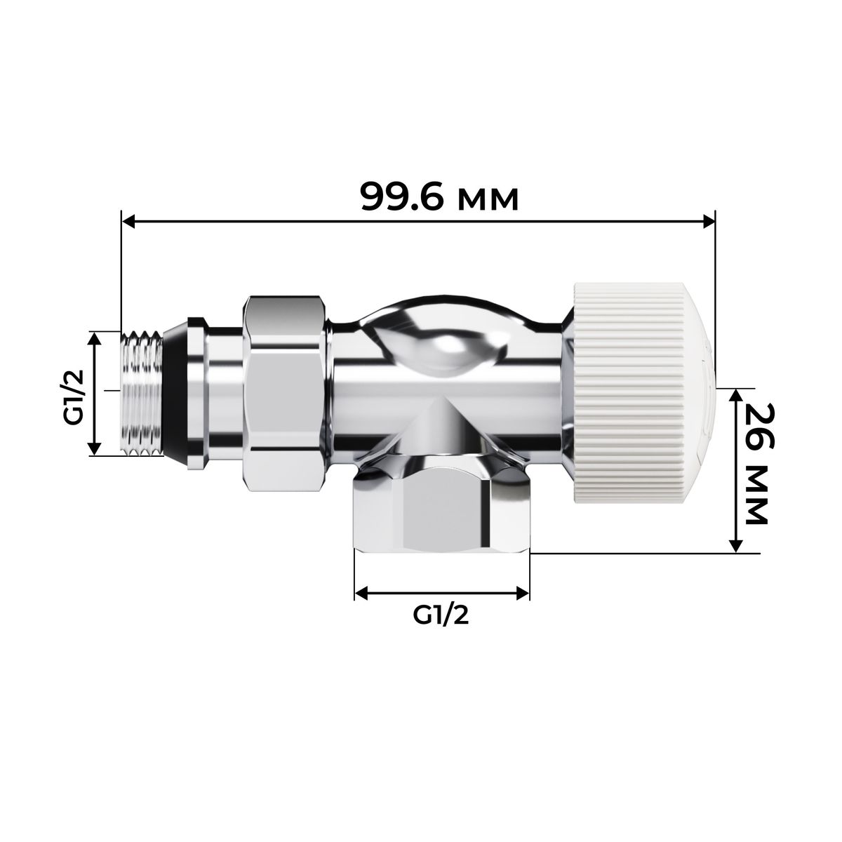 Набор термостатический осевой Royal Thermo Design 1/2"М30х1,5 (Хром) RATVDO11212CH
