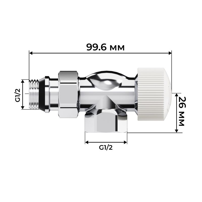 Набор термостатический осевой Royal Thermo Design 1/2"М30х1,5 (Хром) RATVDO11212CH