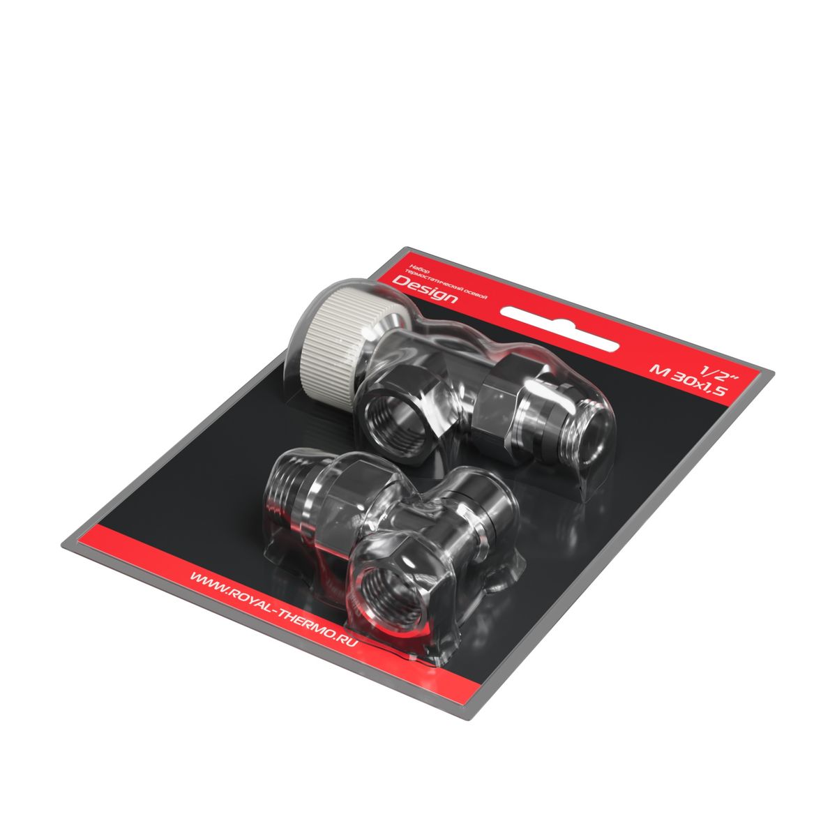 Набор термостатический осевой Royal Thermo Design 1/2"М30х1,5 (Хром) RATVDO11212CH