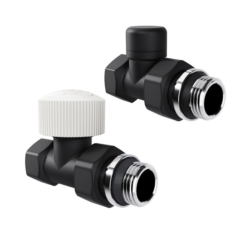 Набор термостатический прямой Royal Thermo Design 1/2"М30х1,5 (Черный) RATVDP11212BL