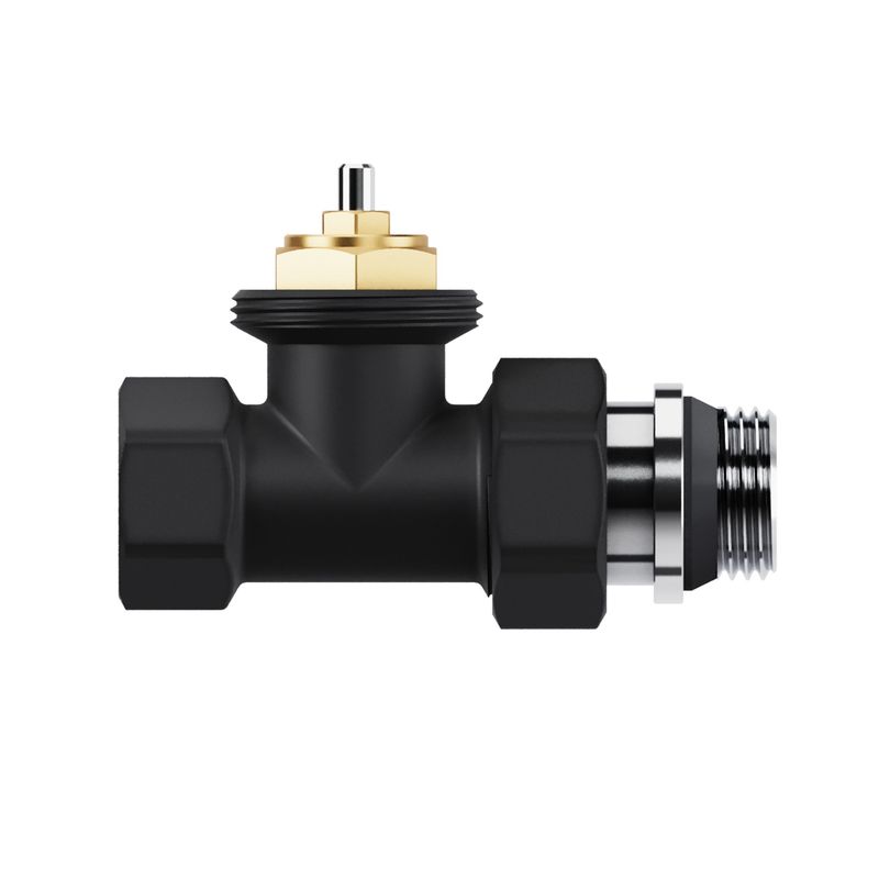 Набор термостатический прямой Royal Thermo Design 1/2"М30х1,5 (Черный) RATVDP11212BL