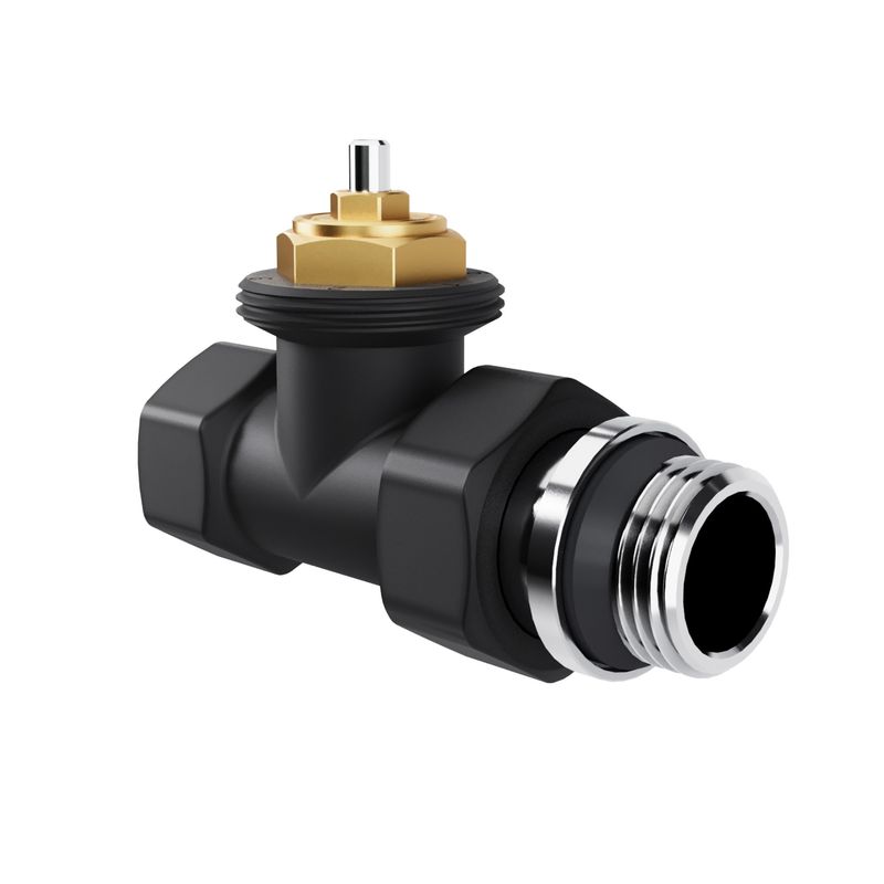 Набор термостатический прямой Royal Thermo Design 1/2"М30х1,5 (Черный) RATVDP11212BL