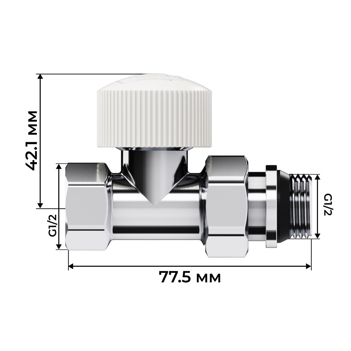 Набор термостатический прямой Royal Thermo Design 1/2"М30х1,5 (Хром) RATVDP11212CH