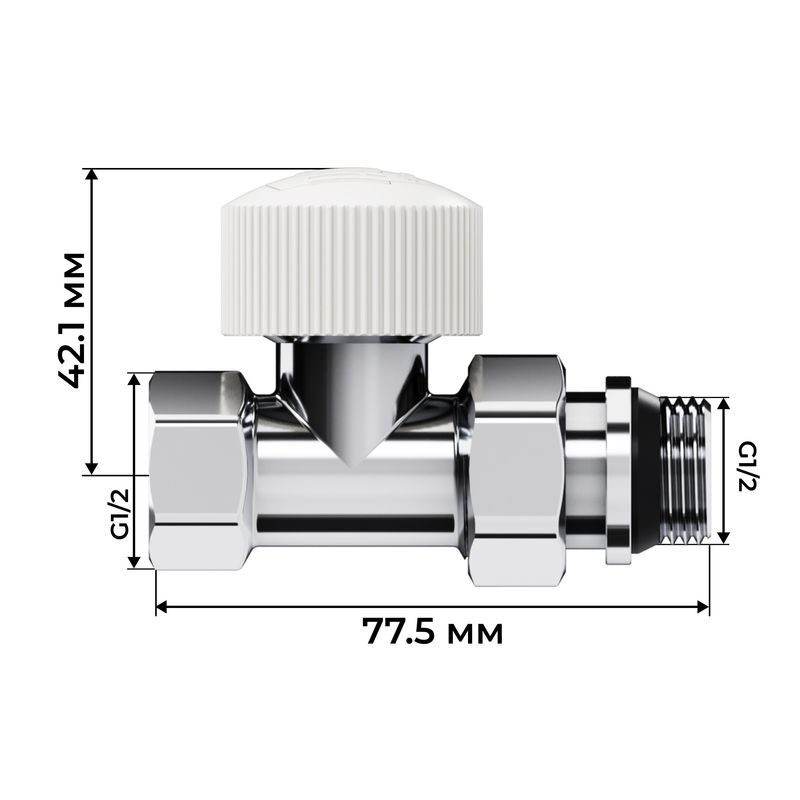 Набор термостатический прямой Royal Thermo Design 1/2"М30х1,5 (Хром) RATVDP11212CH