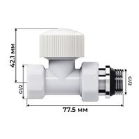 Набор термостатический прямой Royal Thermo Design 1/2"М30х1,5 (Белый) RATVDP11212WH — 4
