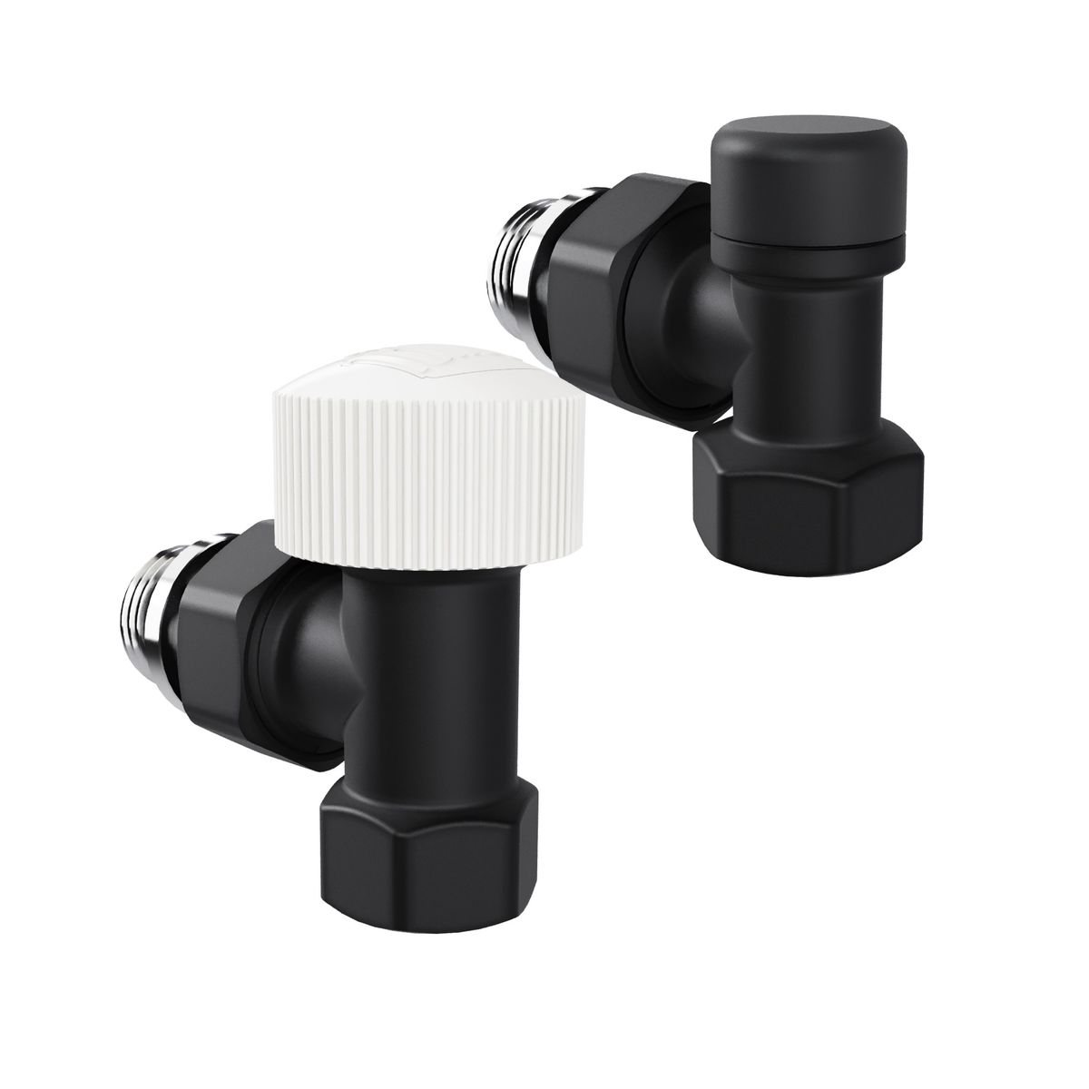 Набор термостатический угловой Royal Thermo Design 1/2"М30х1,5 (Черный) RATVDU11212BL