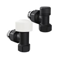 Набор термостатический угловой Royal Thermo Design 1/2"М30х1,5 (Черный) RATVDU11212BL — 2