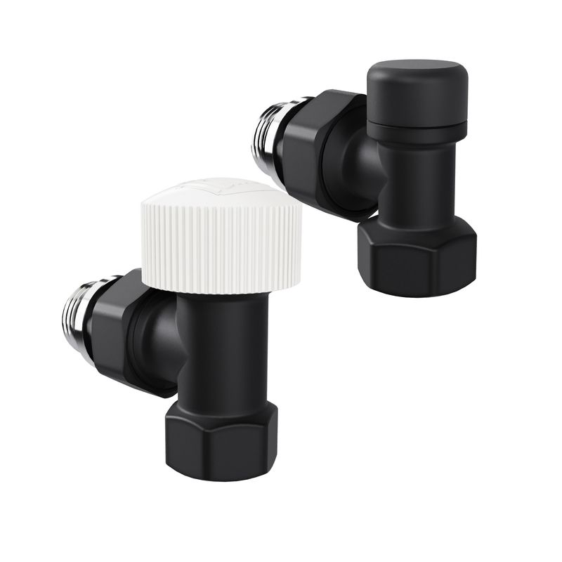 Набор термостатический угловой Royal Thermo Design 1/2"М30х1,5 (Черный) RATVDU11212BL