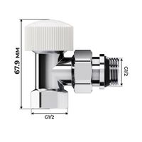 Набор термостатический угловой Royal Thermo Design 1/2"М30х1,5 (Хром) RATVDU11212CH — 4