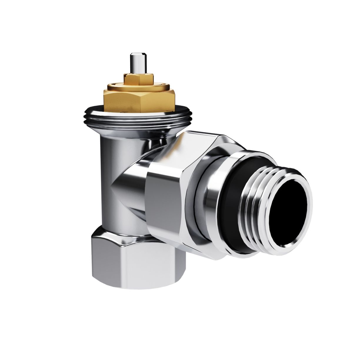 Набор термостатический угловой Royal Thermo Design 1/2"М30х1,5 (Хром) RATVDU11212CH