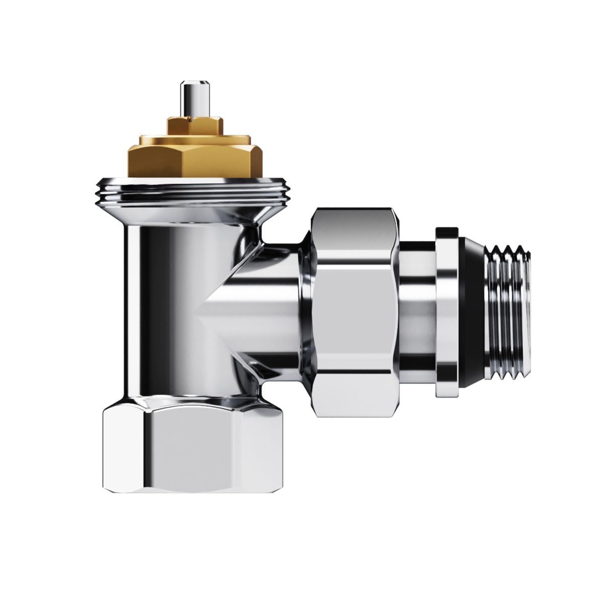 Набор термостатический угловой Royal Thermo Design 1/2"М30х1,5 (Хром) RATVDU11212CH