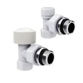 Набор термостатический угловой Royal Thermo Design 1/2"М30х1,5 (Белый) RATVDU11212WH