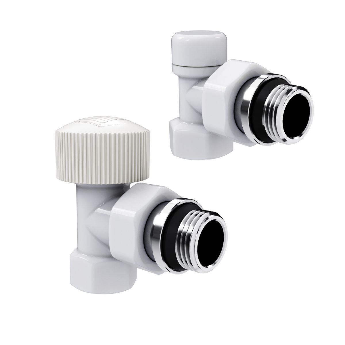 Набор термостатический угловой Royal Thermo Design 1/2"М30х1,5 (Белый) RATVDU11212WH