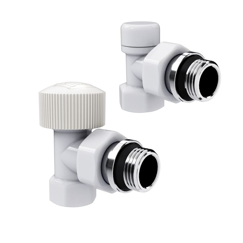 Набор термостатический угловой Royal Thermo Design 1/2"М30х1,5 (Белый) RATVDU11212WH