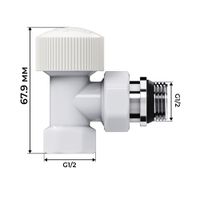 Набор термостатический угловой Royal Thermo Design 1/2"М30х1,5 (Белый) RATVDU11212WH — 4