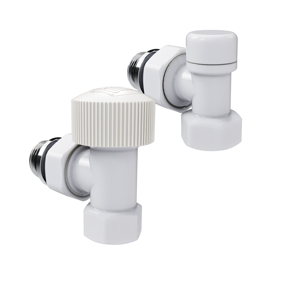 Набор термостатический угловой Royal Thermo Design 1/2"М30х1,5 (Белый) RATVDU11212WH