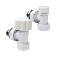 Набор термостатический угловой Royal Thermo Design 1/2"М30х1,5 (Белый) RATVDU11212WH — 2