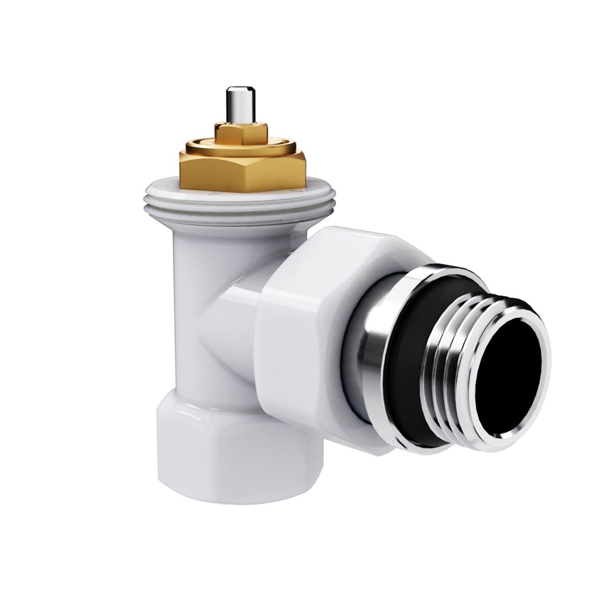 Набор термостатический угловой Royal Thermo Design 1/2"М30х1,5 (Белый) RATVDU11212WH