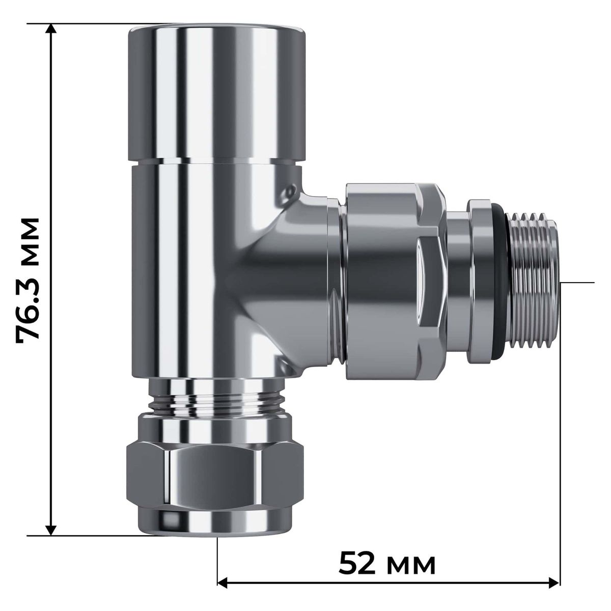 Набор термостатический трехосевой Royal Thermo Design Pro 15мм М30х1,5 (Хром) RATVXT11215CH