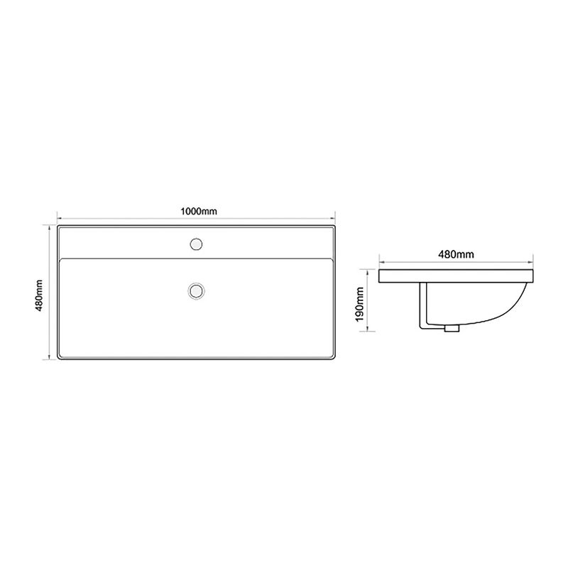 Раковина Royce Valerie 100 см / RCW-1418100WH белый