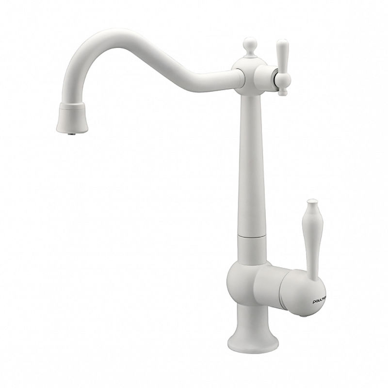 Смеситель для кухни Paulmark Retro Re213226-431 белый матовый полностью