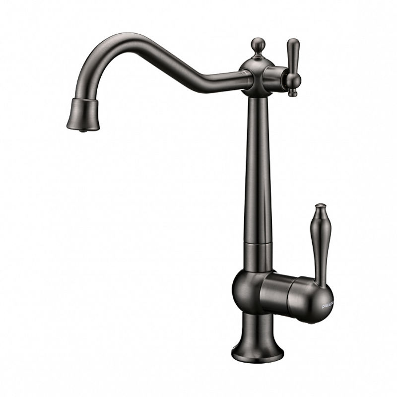 Смеситель для кухни Paulmark Retro Re213226-GM вороненая сталь