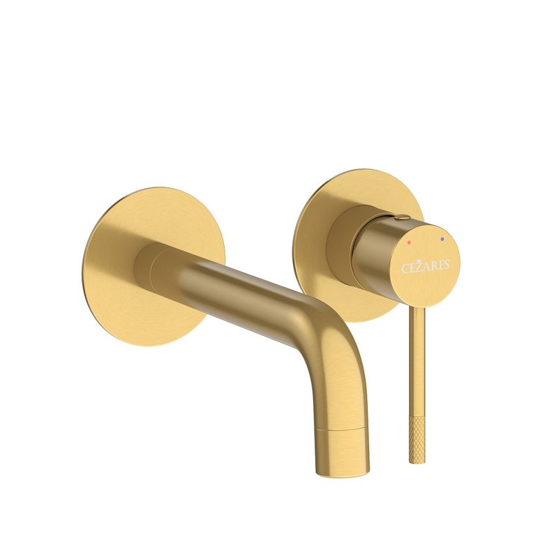 Смеситель скрытого монтажа для раковины Cezares RELAX-BLI2-1-BORO-W0 с внутренней частью без донного клапана (брашированное золото)