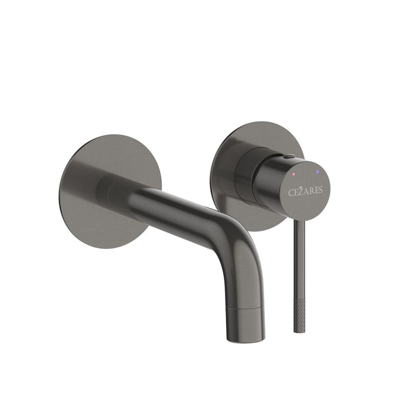 Смеситель скрытого монтажа для раковины Cezares RELAX-BLI2-1-GM-W0 с внутренней частью без донного клапана (оружейная сталь)