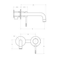 Смеситель скрытого монтажа для раковины Cezares RELAX-BLI2-1-GM-W0 с внутренней частью без донного клапана (оружейная сталь) — 4