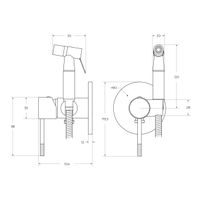 Встраиваемый гигиенический душ Cezares RELAX-DIF-GM оружейная сталь — 3
