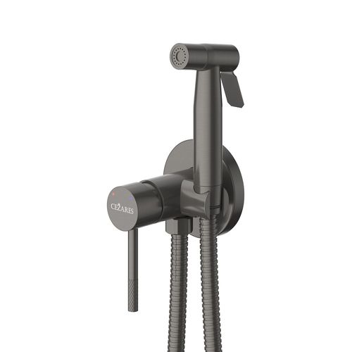 Встраиваемый гигиенический душ Cezares RELAX-DIF-GM оружейная сталь