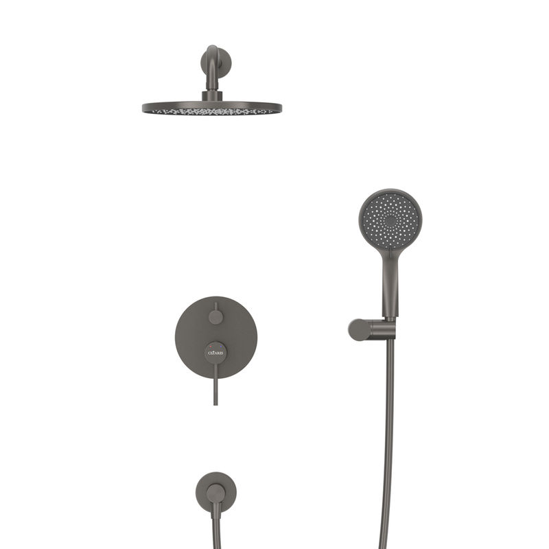 Душевая система скрытого монтажа Cezares RELAX-DSET-GM оружейная сталь
