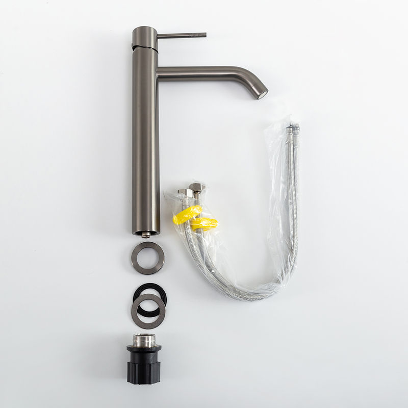 Смеситель для раковины Cezares RELAX-LC1-GM-W0 однорычажный без донного клапана (оружейная сталь)