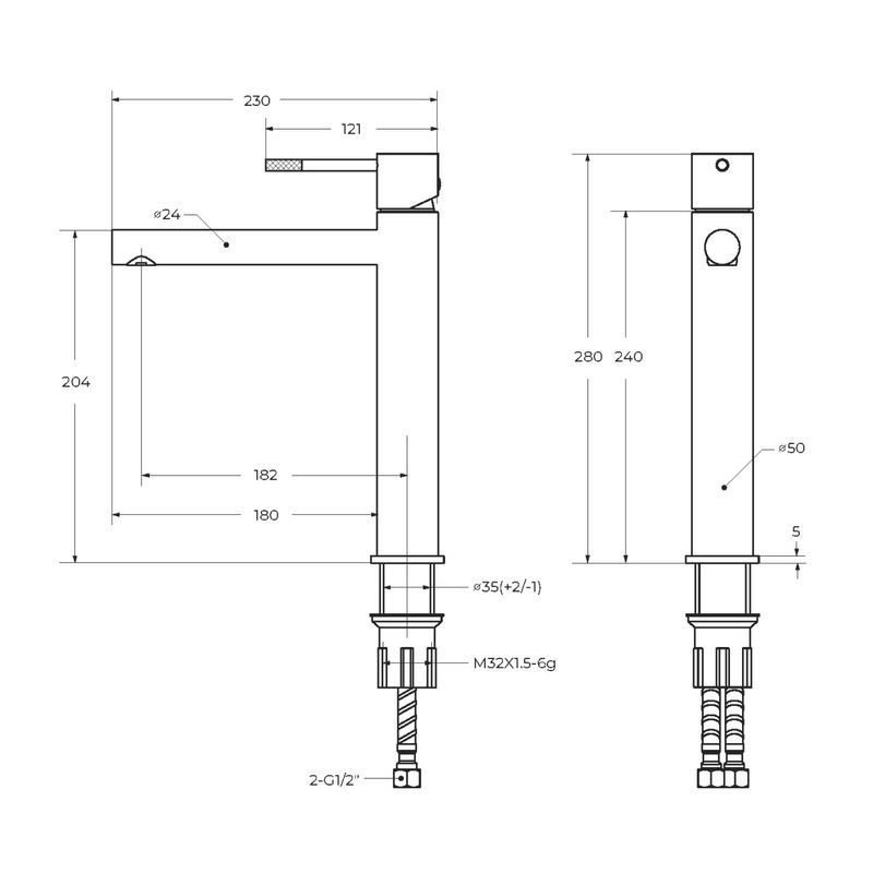 Смеситель для раковины Cezares RELAX-LC2-GM-W0 однорычажный без донного клапана (оружейная сталь)