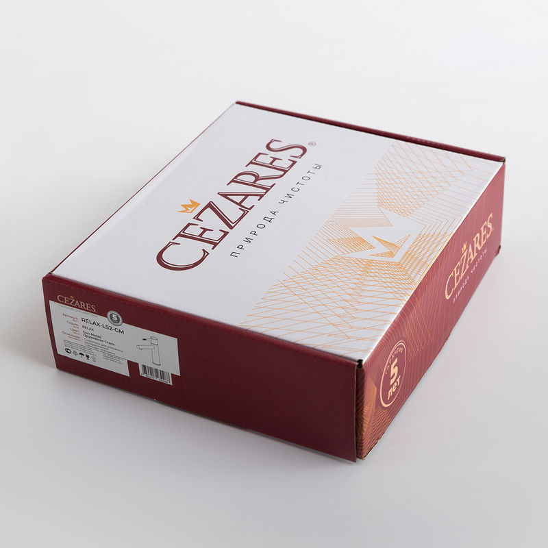 RELAX-LS2-GM Смеситель для раковины однорычажный с донным клапаном, оружейная сталь