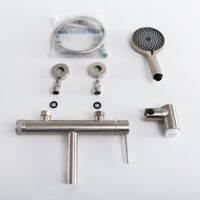 Смеситель для ванны Cezares RELAX-VD-IN однорычажный в комплекте с ручным душем, шлангом и держателем (сатин) — 4