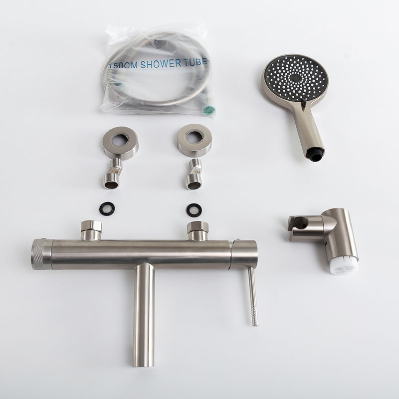 Смеситель для ванны Cezares RELAX-VD-IN однорычажный в комплекте с ручным душем, шлангом и держателем (сатин)