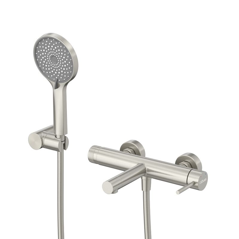 Смеситель для ванны Cezares RELAX-VD-IN однорычажный в комплекте с ручным душем, шлангом и держателем (сатин)