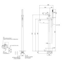 Смеситель для ванны REMER Absolute AU08DO золото глянцевое — 2