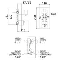 Смеситель скрытого монтажа для душа REMER Edge EG592NP никель брашированный — 2