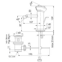 Смеситель для биде REMER Element ET20BG золото брашированное — 2