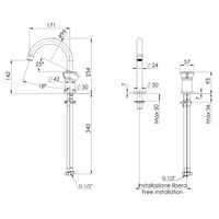 Смеситель для раковины REMER Element ET57XV сталь — 2