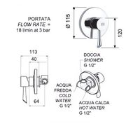 Смеситель скрытого монтажа для душа REMER J30 встройка — 2