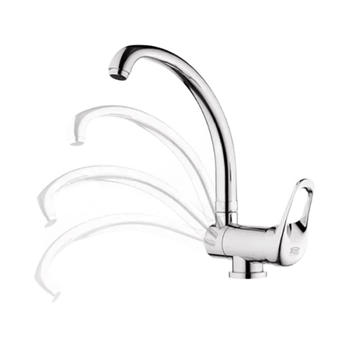 Смеситель для кухни REMER Kiss K42R с поворотным изливом хром