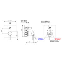 Смеситель скрытого монтажа для душа REMER Metrica MC09Q хром — 2