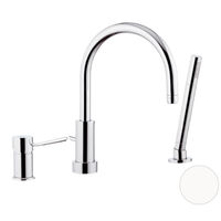 Смеситель для ванны REMER Minimal N07BO с поворотным изливом белый матовый — 1