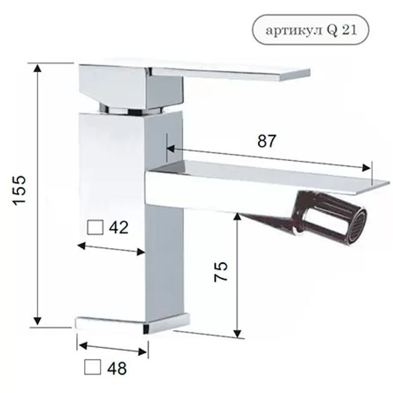 Смеситель для биде REMER Qubika Q21 хром