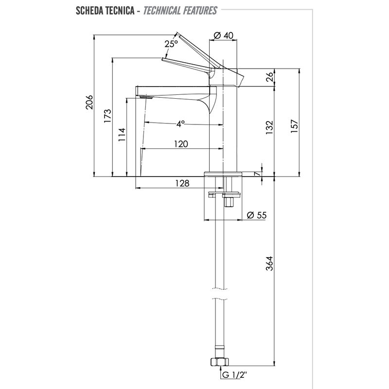 Смеситель для раковины REMER Slash SL12NO черный матовый